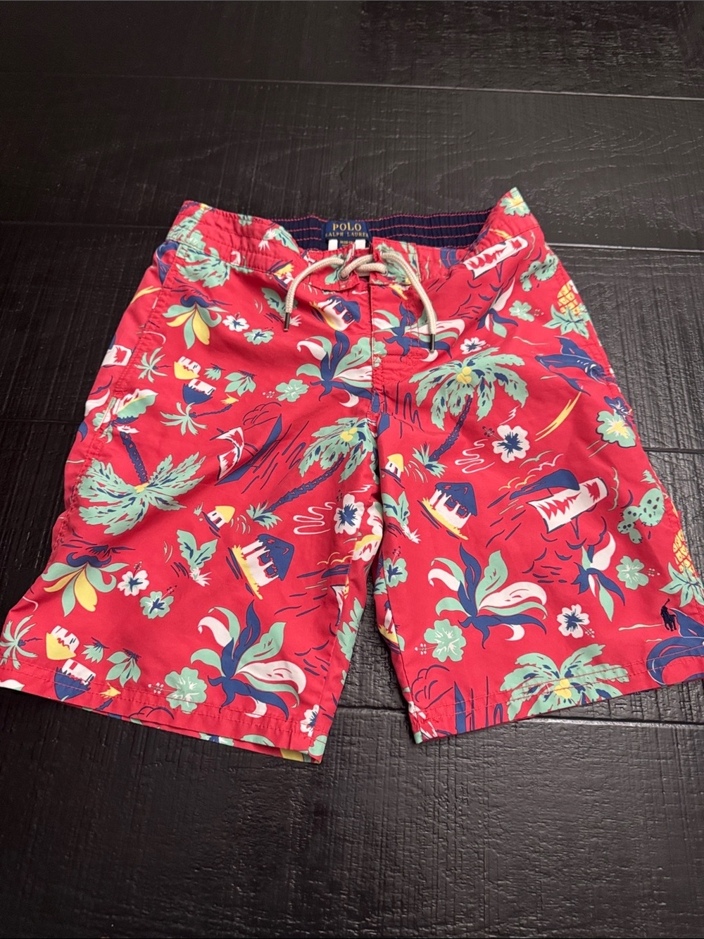 Polo by Ralph Lauren Red Tropical Print Shorts